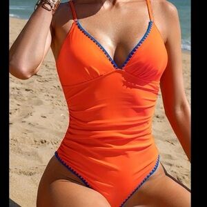 V-neck One Piece Swimsuit